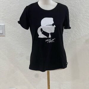 Karl Lagerfeld Black and White Graphic Tee